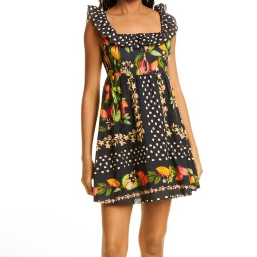 🌻Farm Rio Cocoa Paradise Ruffle Mini Dress - Picture 2 of 6